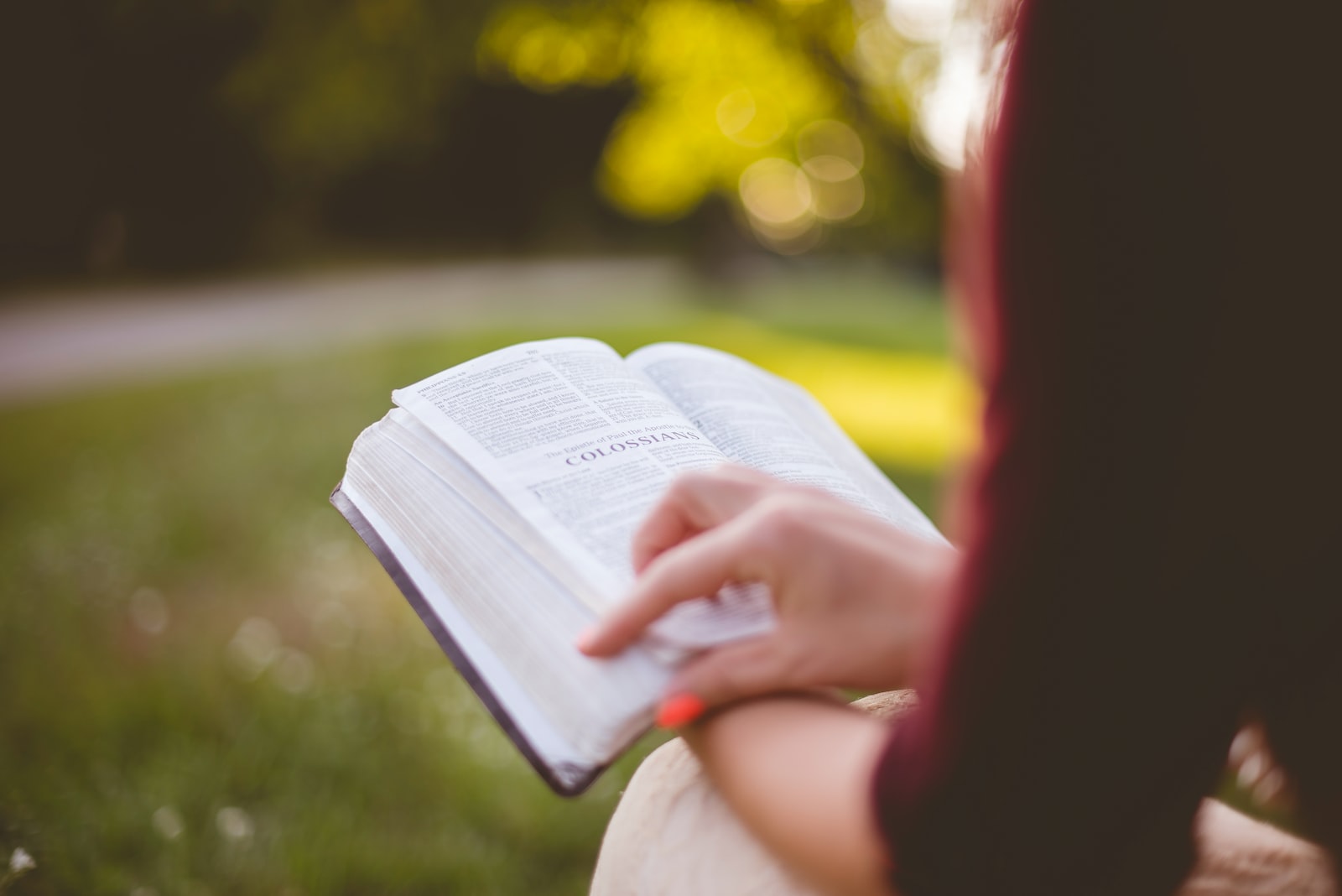 religious girl reading the Bible